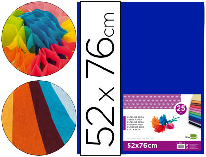 Papel Seda 52 X 76 cm 18 Gr Azul (25 Folhas)