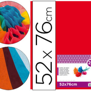 Papel Seda 52 X 76 cm 18 Gr Vermelho (25 Folhas)