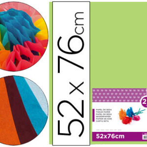 Papel Seda 52 X 76 cm 18 Gr Verde Medio (25 Folhas)
