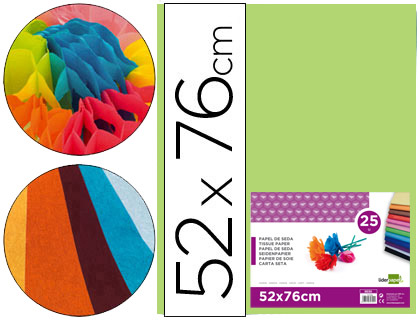 Papel Seda 52 X 76 cm 18 Gr Verde Medio (25 Folhas)