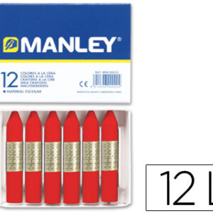 Lápis de Cera Manley 12 Unidades Vermelho Escarlata