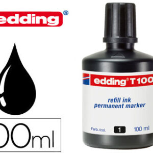 Tinta Permanente p/ Marcador Edding T-100 Preto (100ml)