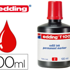 Tinta Permanente p/ Marcador Edding T-100 Vermelho (100ml)