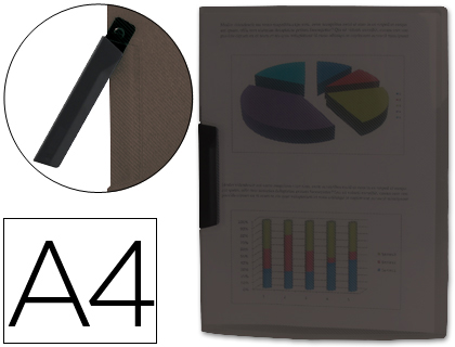 Bolsa Dossier c/ Clip Lateral, Din A4 Preto