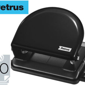 Furador Metalico Petrus 52, Capacidadee 20 Folhas Preto