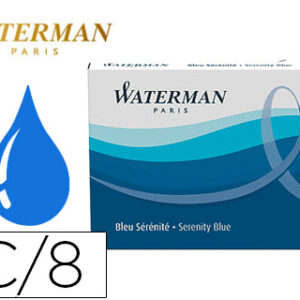 Tinta Waterman Azul Florida-Caixa8 Recargas Largos Std.
