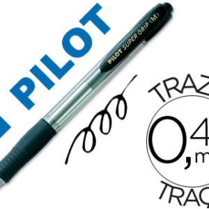 Caneta Pilot Super Grip Preto -Retratil -Com Grip-Tinta Base de Oleo