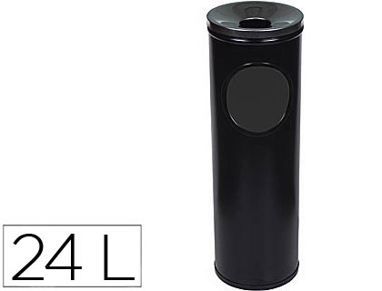 Cinzeiro Sie Papeleira Redondo Preto - Medidas 65x21,5cm Capacidade p/ 24 Litros