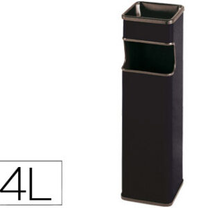 Cinzeiro Sie Papeleira Quadrado Preto Medidas 65x18x18 cm Capacidade p/ 24 Litros
