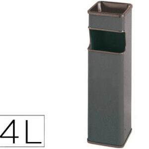 Cinzeiro Sie Papeleira Quadrado 403 Cinza Metalico Medida 65X18X18 cm