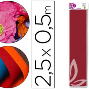 Papel Crepe em Celofane 50 cm X 2,5 M. Bordeaux Classico