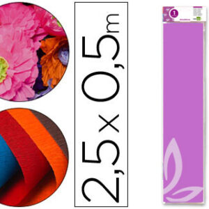 Papel Crepe em Celofane 50 cm X 2,5 M. Lilas Classico
