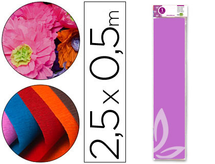 Papel Crepe em Celofane 50 cm X 2,5 M. Lilas Classico
