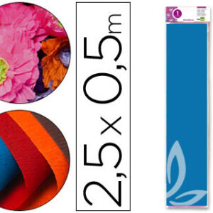 Papel Crepe em Celofane 50 cm X 2,5 M Azul Classico