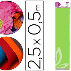 Papel Crepe em Celofane 50 cm X 2,5 M. Verde-Claro Classico