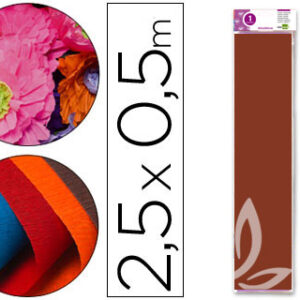 Papel Crepe em Celofane 50 cm X 2,5 M. Castanho Classico