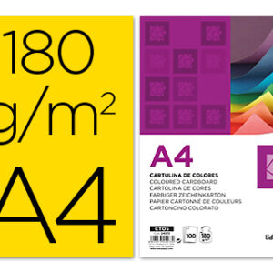 Cartolina 180 Gr A4 100 Folhas Amarelas