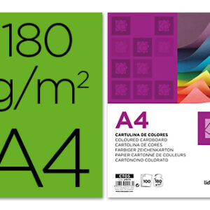 Cartolina 180 Gr A4 100 Folhas Verdes