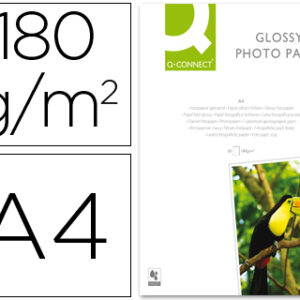 Papel Fotografico Q-Connect Glossy Din A4 180 Gramas Embalagem de 20 Folhas