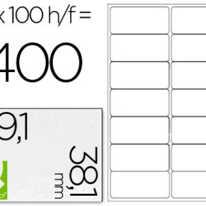 Etiquetas Adesivas Q-Connect Din A4 99,1 X 38,1 mm