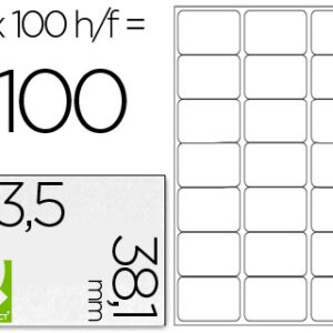 Etiquetas Adesivas Q-Connect Din A4 63,5 X 38,1 mm