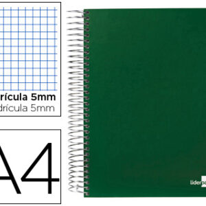 Caderno Espiral Paper Coat 160F A4 Quadriculado Verde