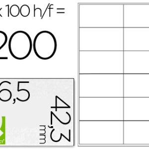 Etiquetas Adesivas Q-Connect Din A4 96,5 X 42,3 mm