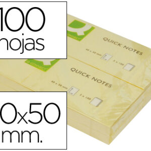 Bloco Notas Adesivas Q-Connect Amarelo 38 x 51 mm