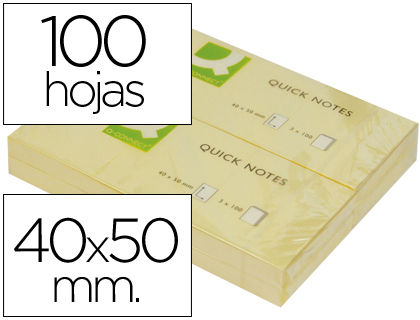 Bloco Notas Adesivas Q-Connect Amarelo 38 x 51 mm