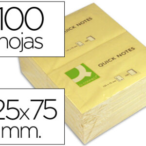 Bloco Notas Adesivas Q-Connect Amarelo 75 X 125 mm