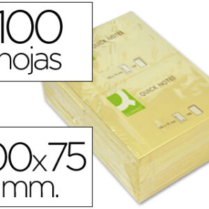 Bloco Notas Adesivas Q-Connect Amarelo 75 X 100 mm