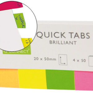 Bandas Separadoras Q-Connect Embalagem de 4 Cores Fluorescentes