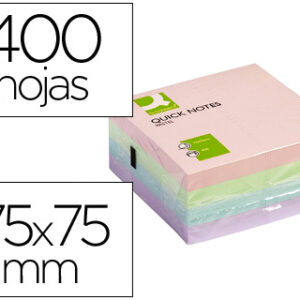 Bloco Notas Adesivas Q-Connect Cor Pastel 75 X 75 mm
