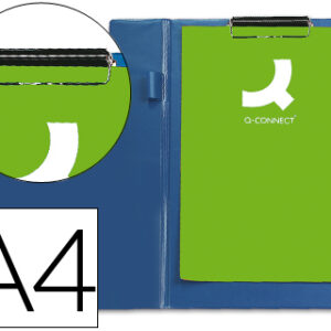 Porta Notas Q-Connect c/ Mola Miniclip Din A4, Azul
