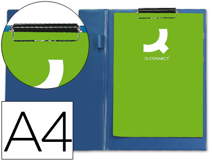 Porta Notas Q-Connect c/ Mola Miniclip Din A4, Azul