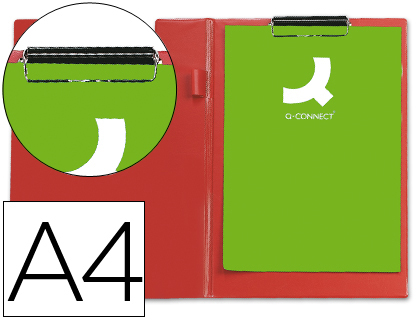 Porta Notas Q-Connect c/ Mola Miniclip Din A4, Vermelho