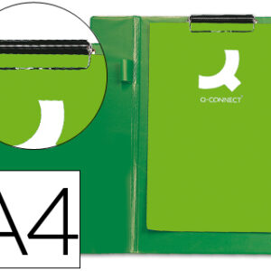Porta Notas Q-Connect c/ Mola Miniclip Din A4, Verde