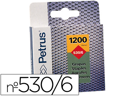 Agrafos Petrus Nº 530/6 p/ Cravadora Caixa de 1200 Unidades
