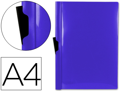 Bolsa Dossier c/ Clip Lateral, Din A4 Azul, 60 Folhas