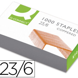Agrafos Q-Connect Nº 23/6 Caixa de 1000 Unidades Acobreados