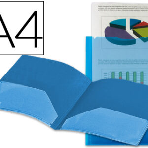 Bolsa Dossier c/ Dupla Bolsa, Din A4 Azul