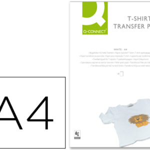 Papel Q-Connect Transferencia p/ Tela Kf01430 Din A4 -Bolsa de 10 Folhas
