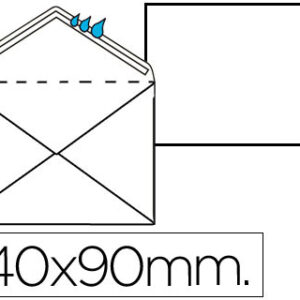 Envelope Mínimo Normalizado Branco 90x140mm Engomado Pack de 100 Unidades
