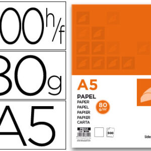 Resma 500x Folhas Papel de Escrita 80 Gr. Liso A5