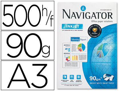 Papel Fotocopia Navigator Din A3, (500 Folhas), 90 Gr