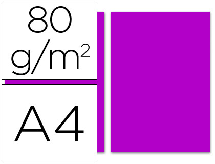 Papel de Cor Din A4, Embalagem 100 F, Fucsia