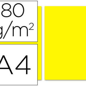 Papel de Cor Din A4 80 Gr Amarelo -Resma de 100 Folhas