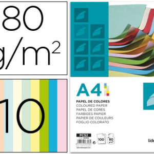 Papel de Cor Din A4 Embalagem 100 F 10 Cores X 10 Folhas