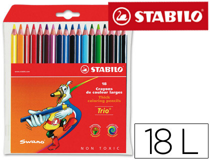 Lápis de Cores Trio Stabilo 18 Unidades