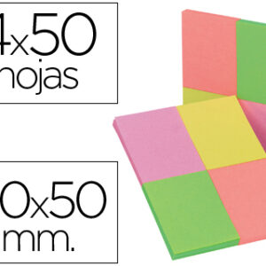 Bloco Notas Adesivas Q-Connect Fluoresc. 40 X 50 mm